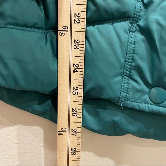 Old Navy Teal Puffer Vest Women’s XL Snap Front Quilted Winter Fleece Lined - Picture 6 of 10